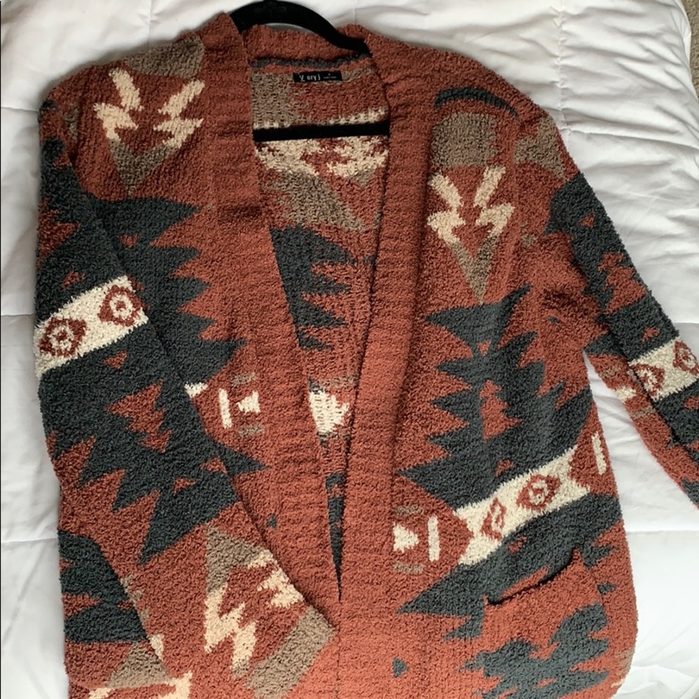 Vici Collection Fluffy Patterned Cartigan